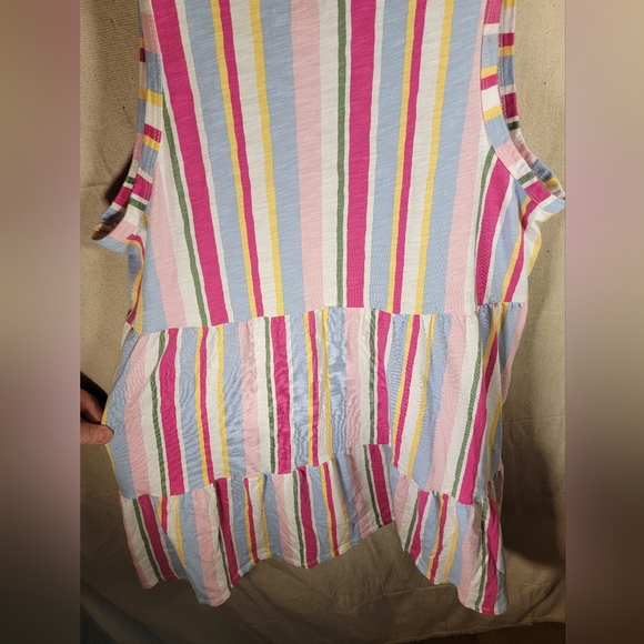 Gap Women's Summer Dress Large Sleeveless Multi Stripe Print Midi Summer Dress - Picture 2 of 8